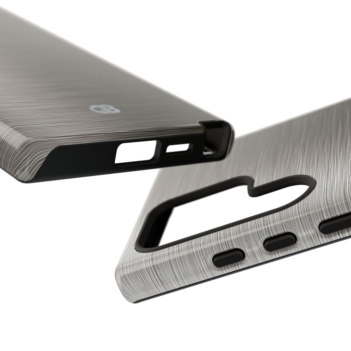 Grey Tough Phone Case for Samsung - Brushed Industrial Steel