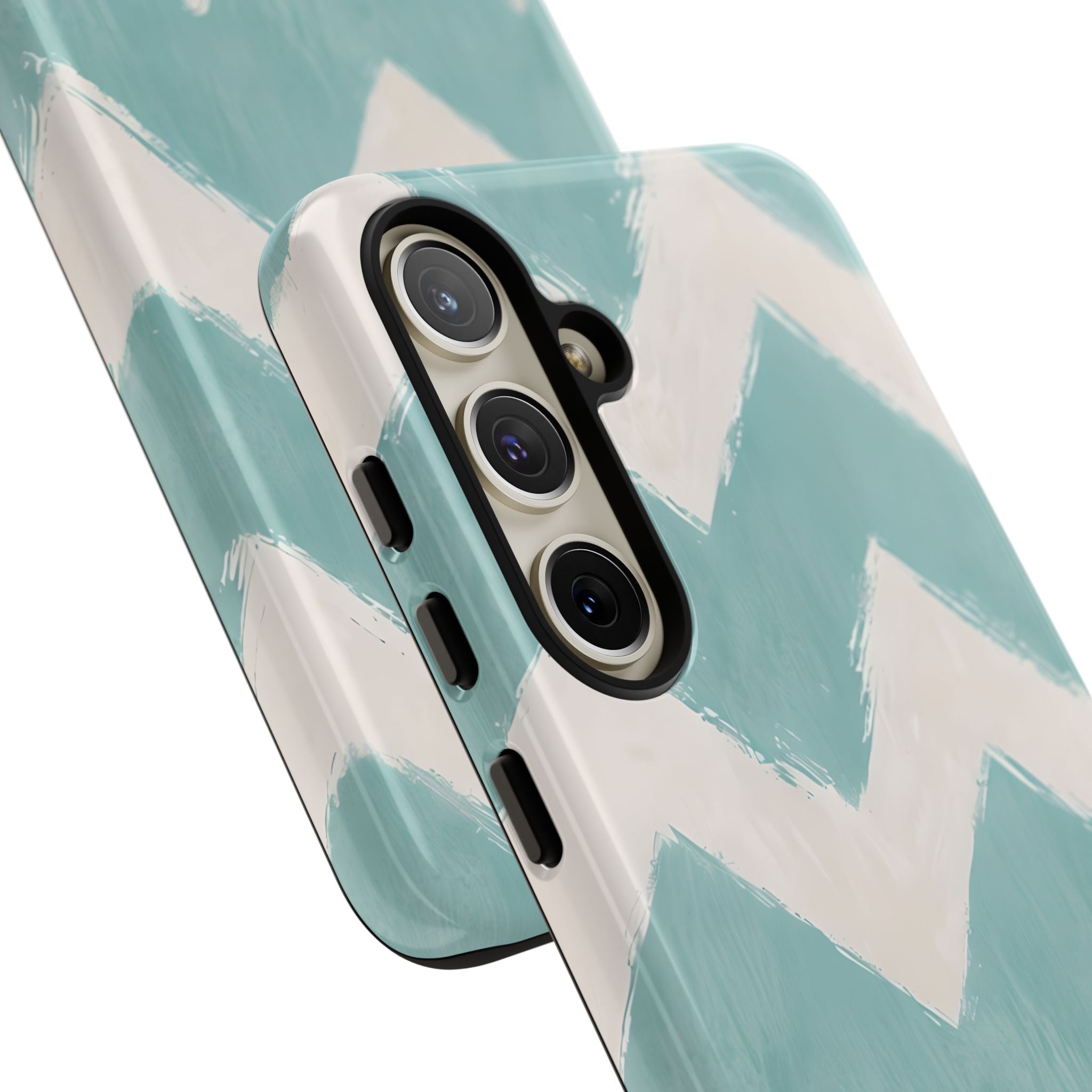 Teal Painted Chevron · Tough Phone Case for Samsung