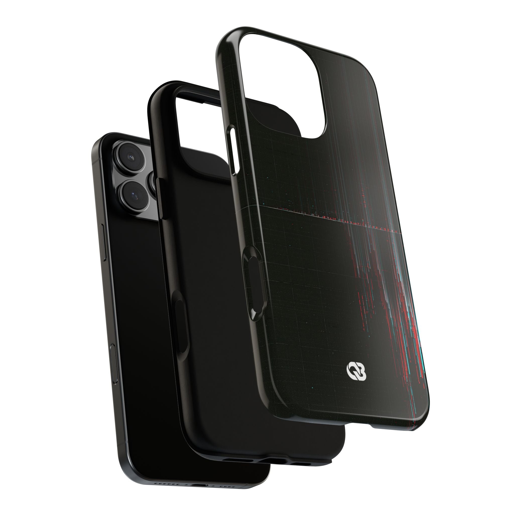 Black Tough Phone Case for iPhone - Corrupted Data Stream