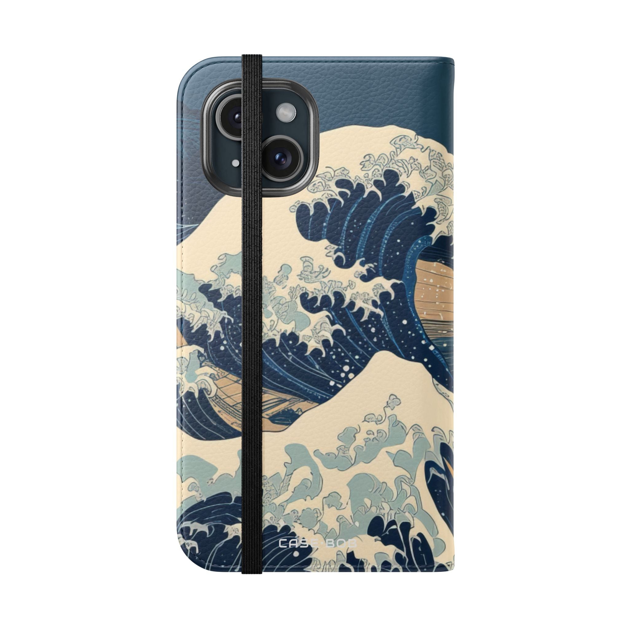 Cresting Navy Wave - iPhone 15 -lompakkokotelo