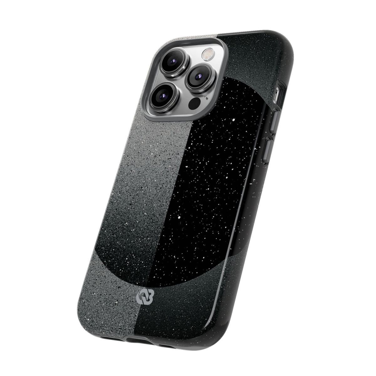 Black Tough Phone Case for iPhone - Lunar Static Orbit