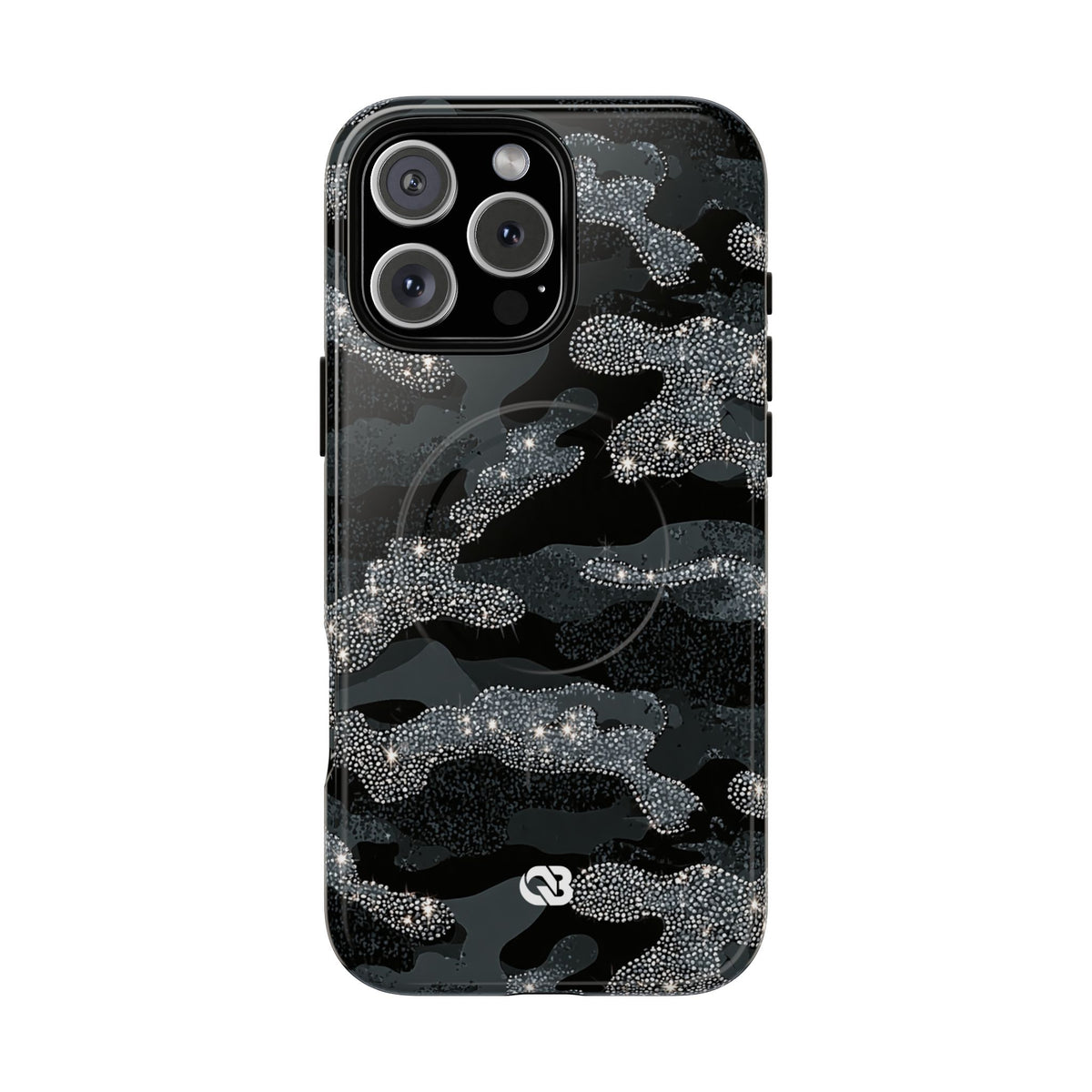 Glitter Shadow Camo · Tough 2.0 Magnetic Phone Case for iPhone · Black