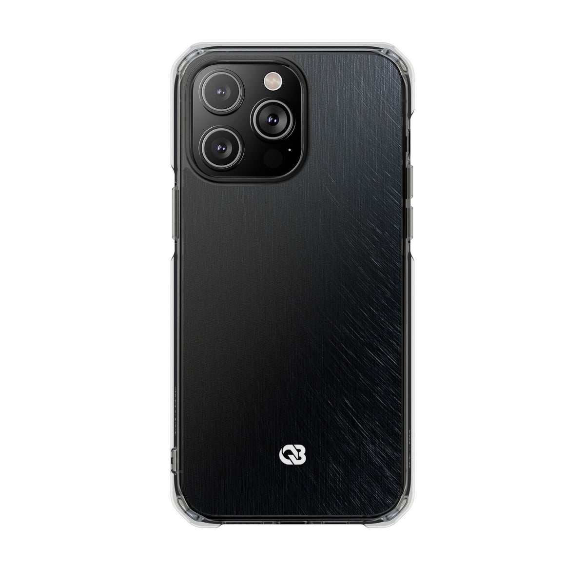 Brushed Obsidian Steel · Clear Impact Magnetic Phone Case for iPhone · Black
