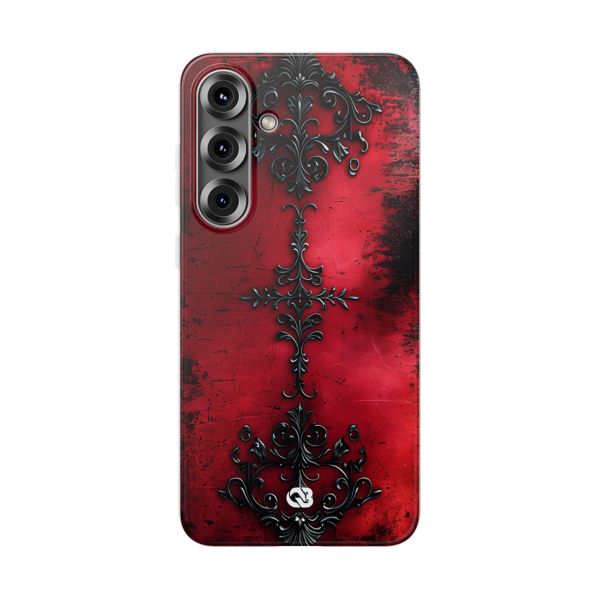 Crimson Gothic Filigree · Soft Phone Case for Samsung