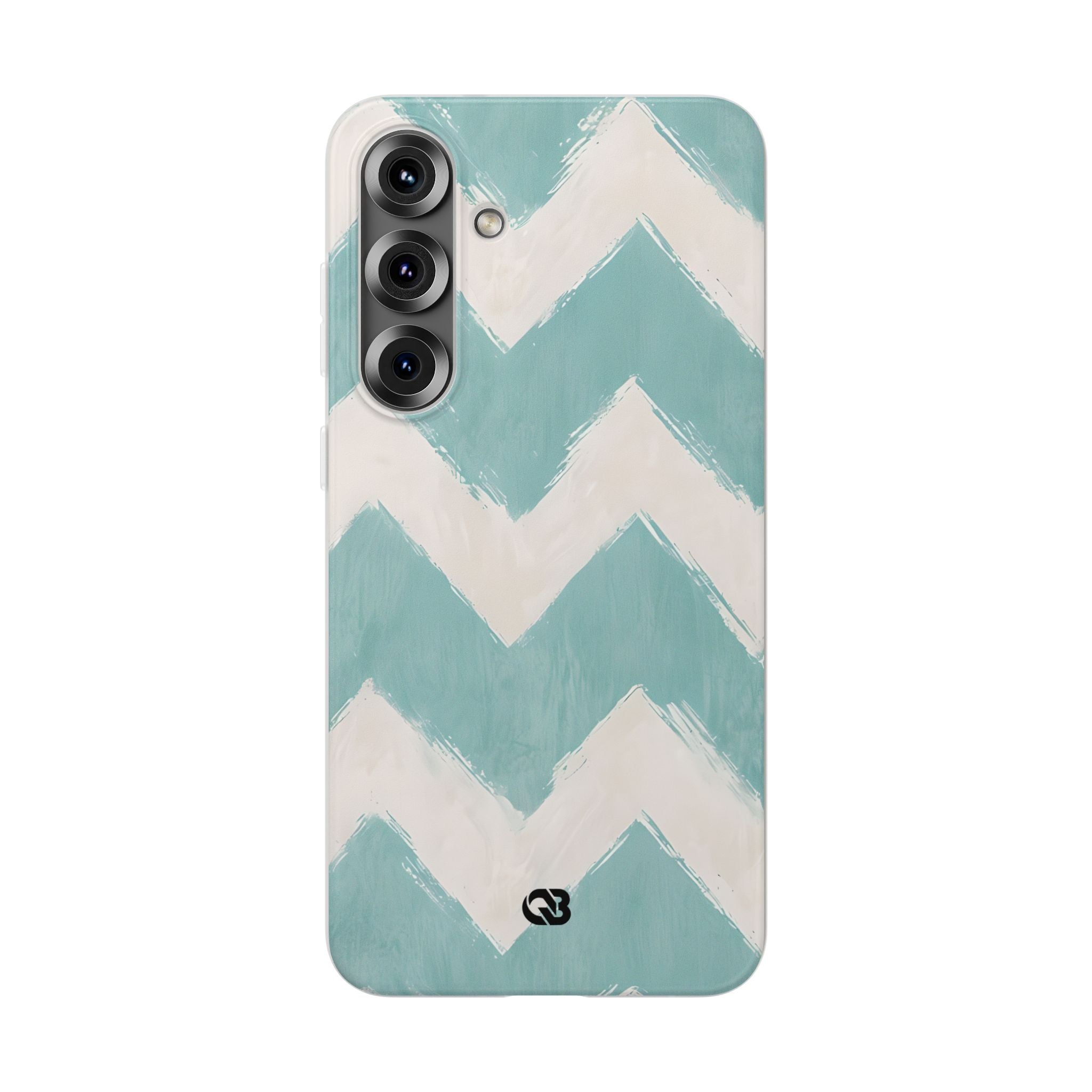 Teal Painted Chevron · Soft Phone Case for Samsung