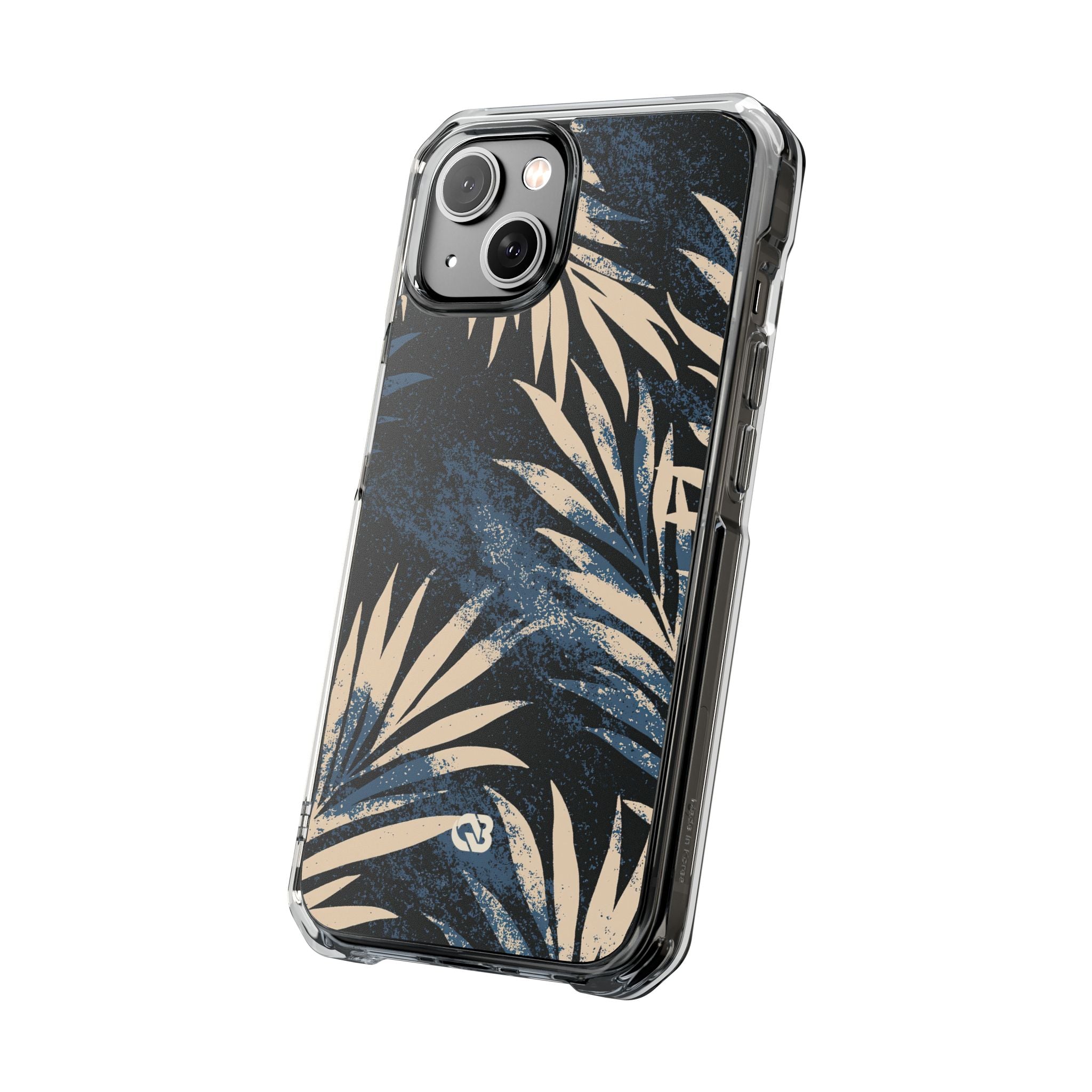 Blue Impact MagSafe Phone Case for iPhone - Midnight Indigo Palm