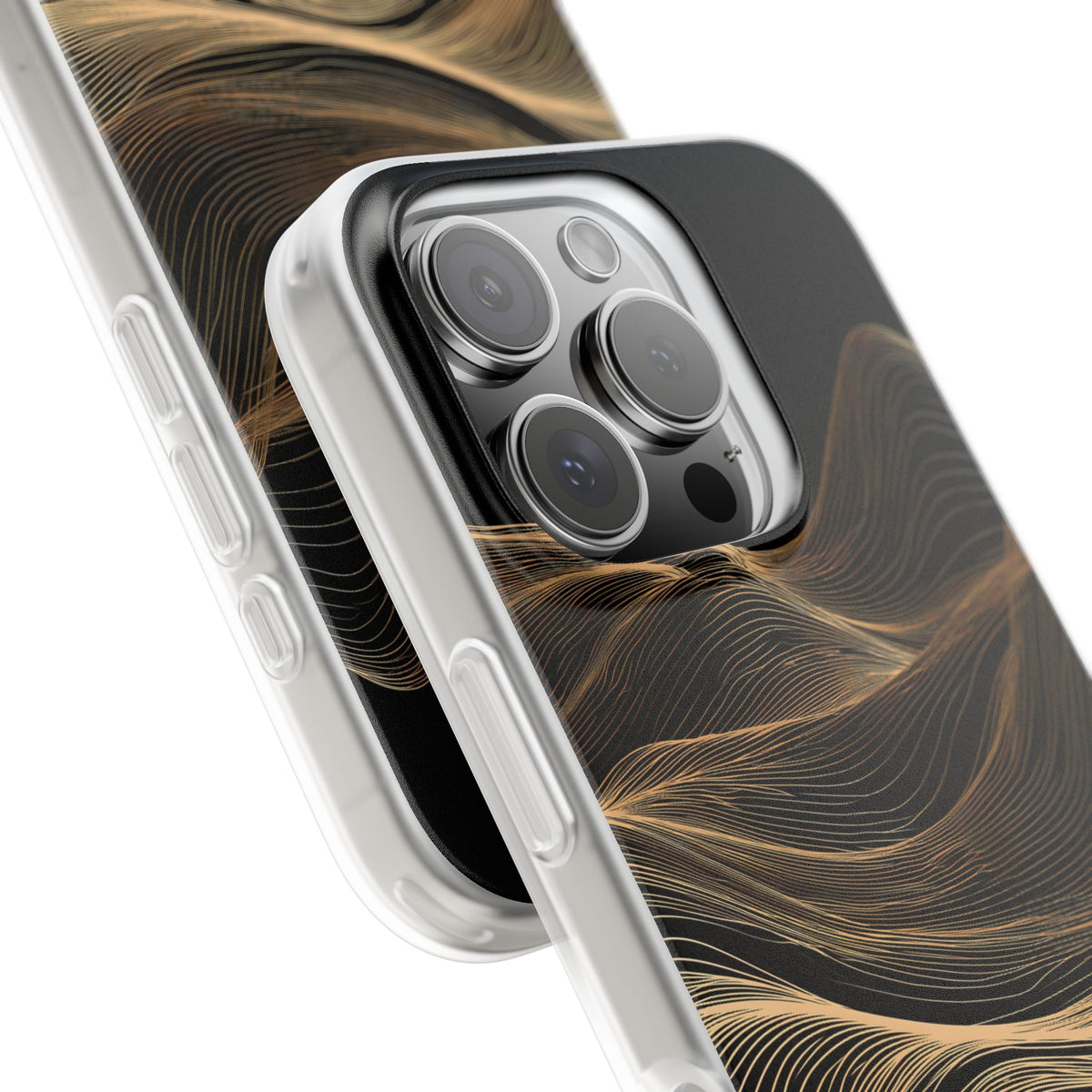 Golden Horizon Contours · Lite Phone Case for iPhone · Black