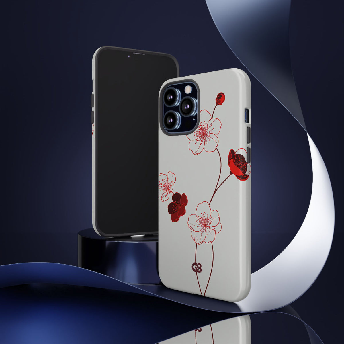 Crimson Sakura Blossom · Tough Phone Case for iPhone · Red