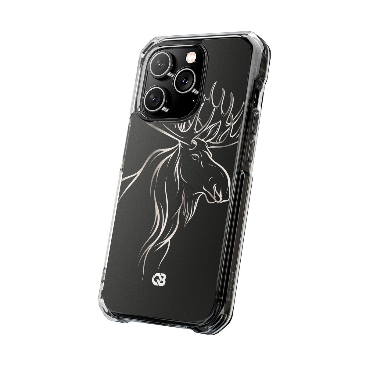 Nordic Moose Contour · Clear Impact Magnetic Phone Case for iPhone · Black