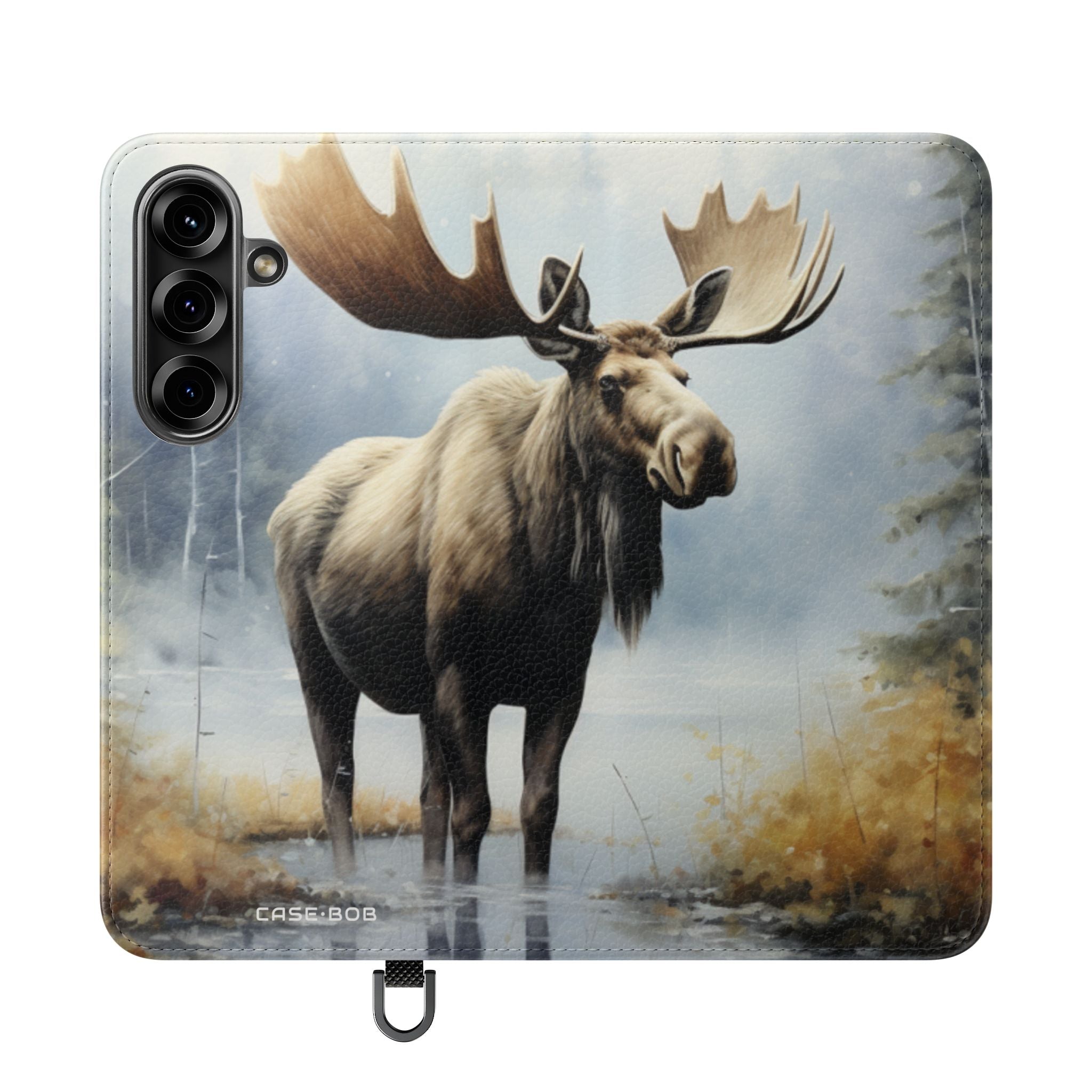 Misty Moose Reflection - Samsung S25 Case - Lompakkokotelo