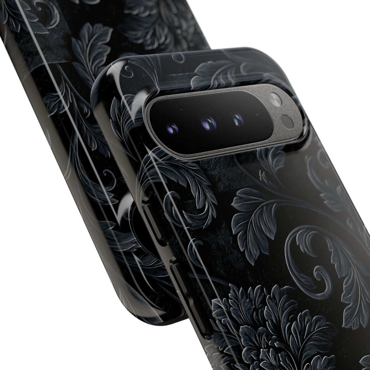 Obsidian Damask · Tough Phone Case for Pixel · Black