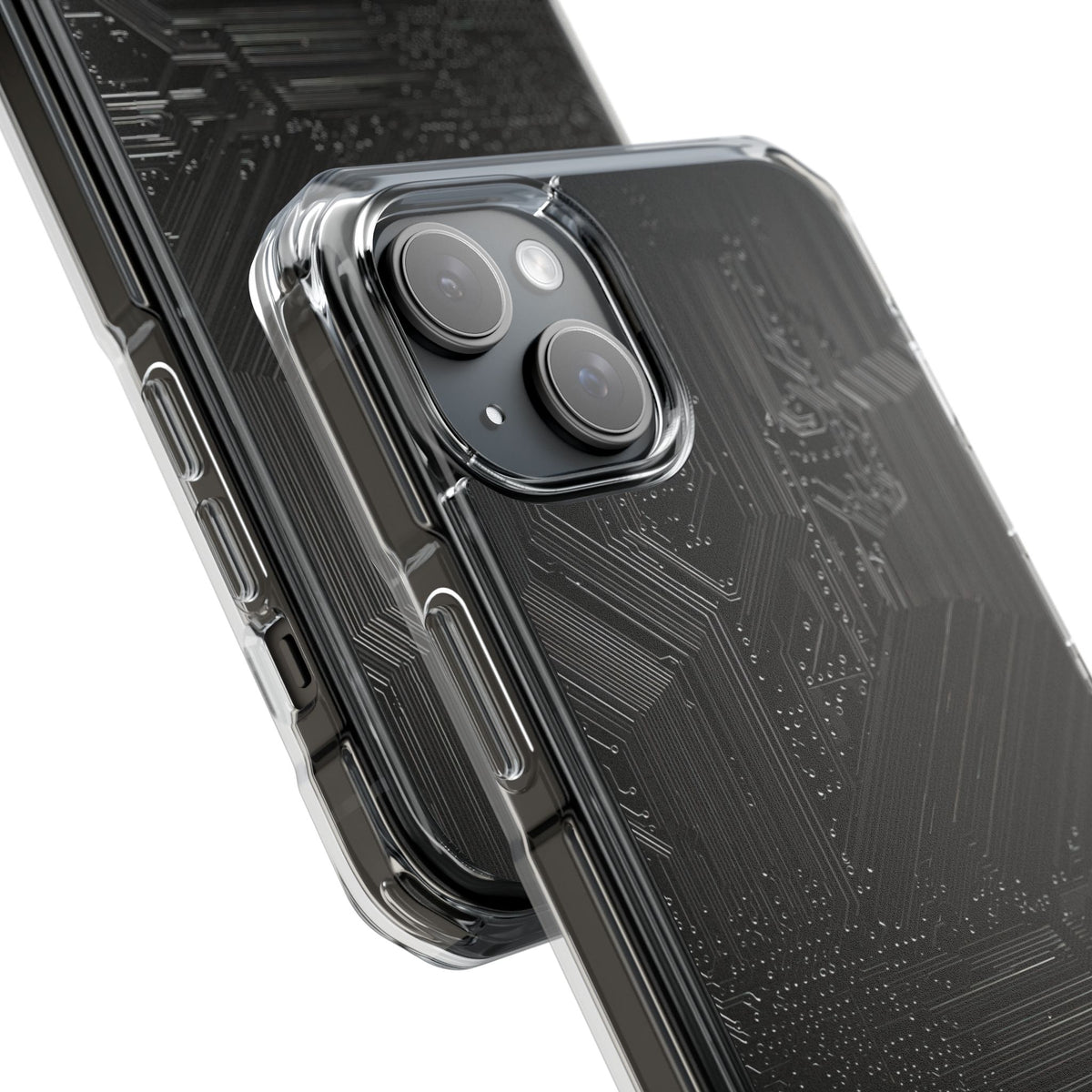 Obsidian Circuitry · Clear Impact Magnetic Phone Case for iPhone · Black