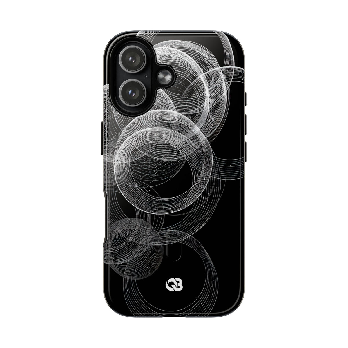 Black Tough 2.0 Magsafe Phone Case for iPhone - Kinetic Wireframe Orbit