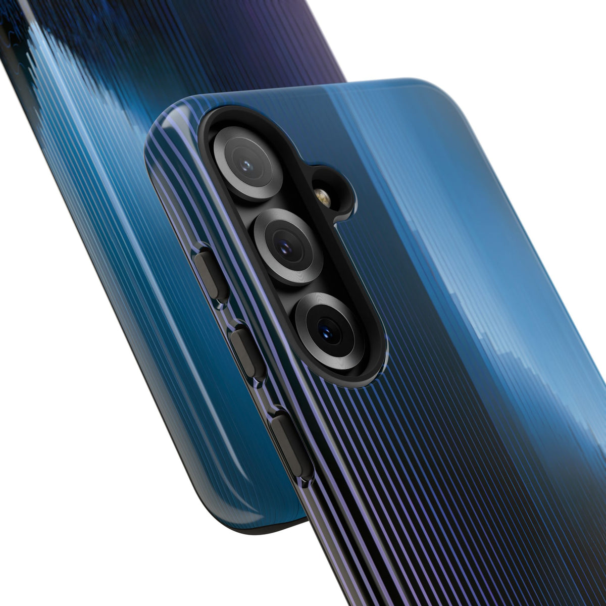 Blue Tough Phone Case for Samsung - Indigo Distortion Wave