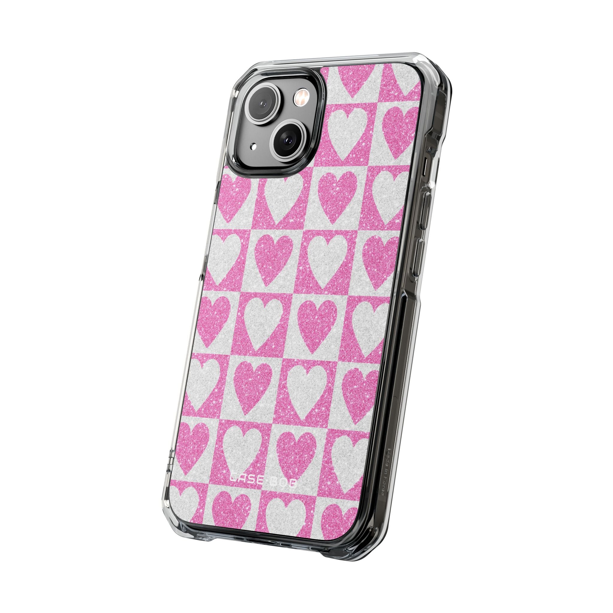 Glitter Herz Gitter iPhone 14 Case - Impact