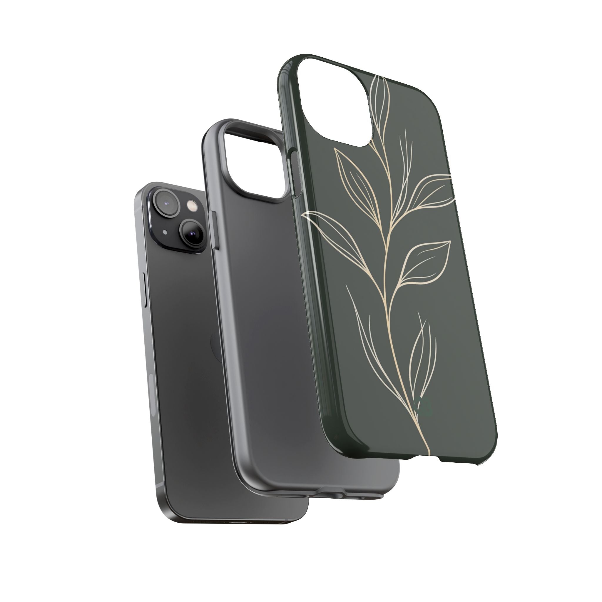 Green Tough Phone Case for iPhone - Deep Moss Willow