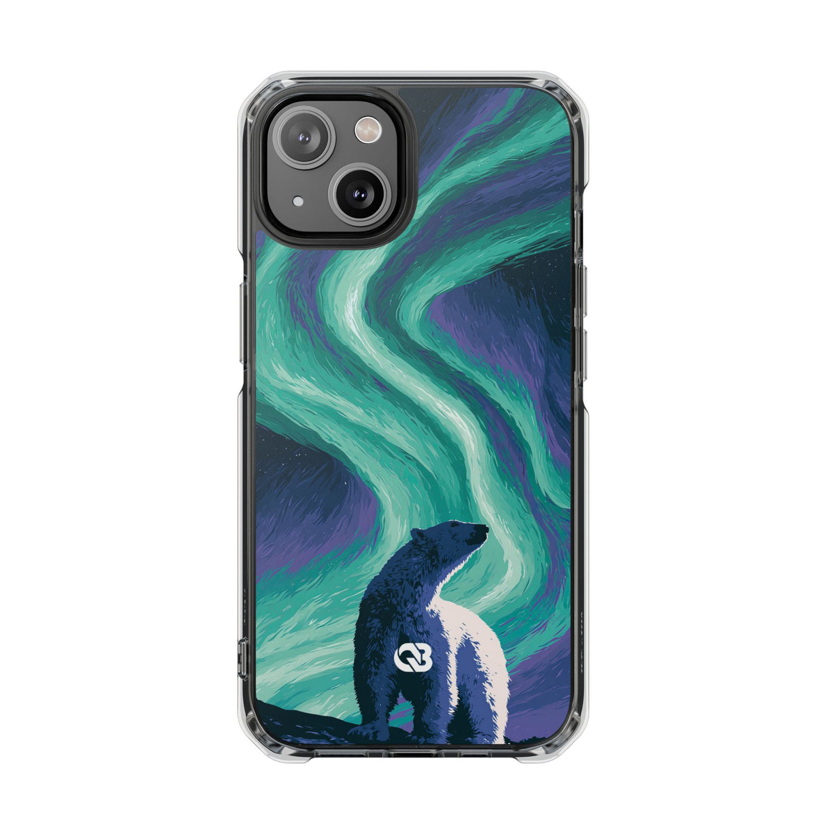 Arctic Aurora Bear · Clear Impact Magnetic Phone Case for iPhone · Teal
