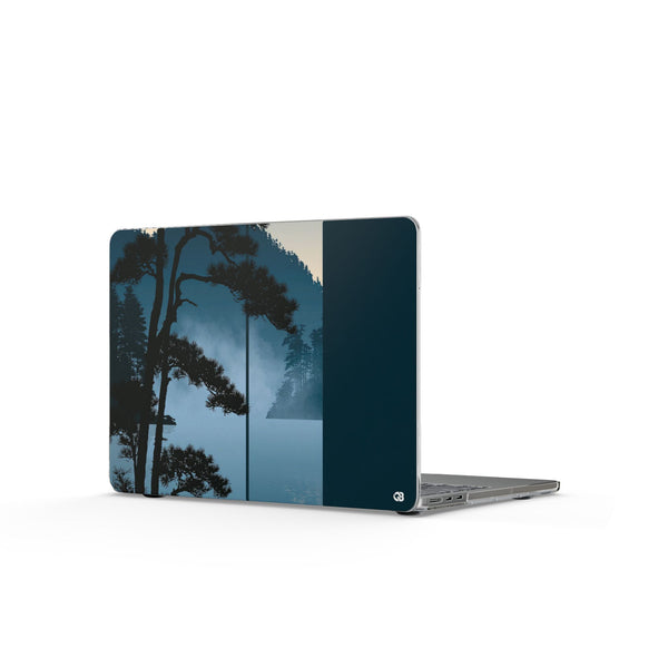 Misty Pine Horizon · Clear Hard Case for MacBook · Teal