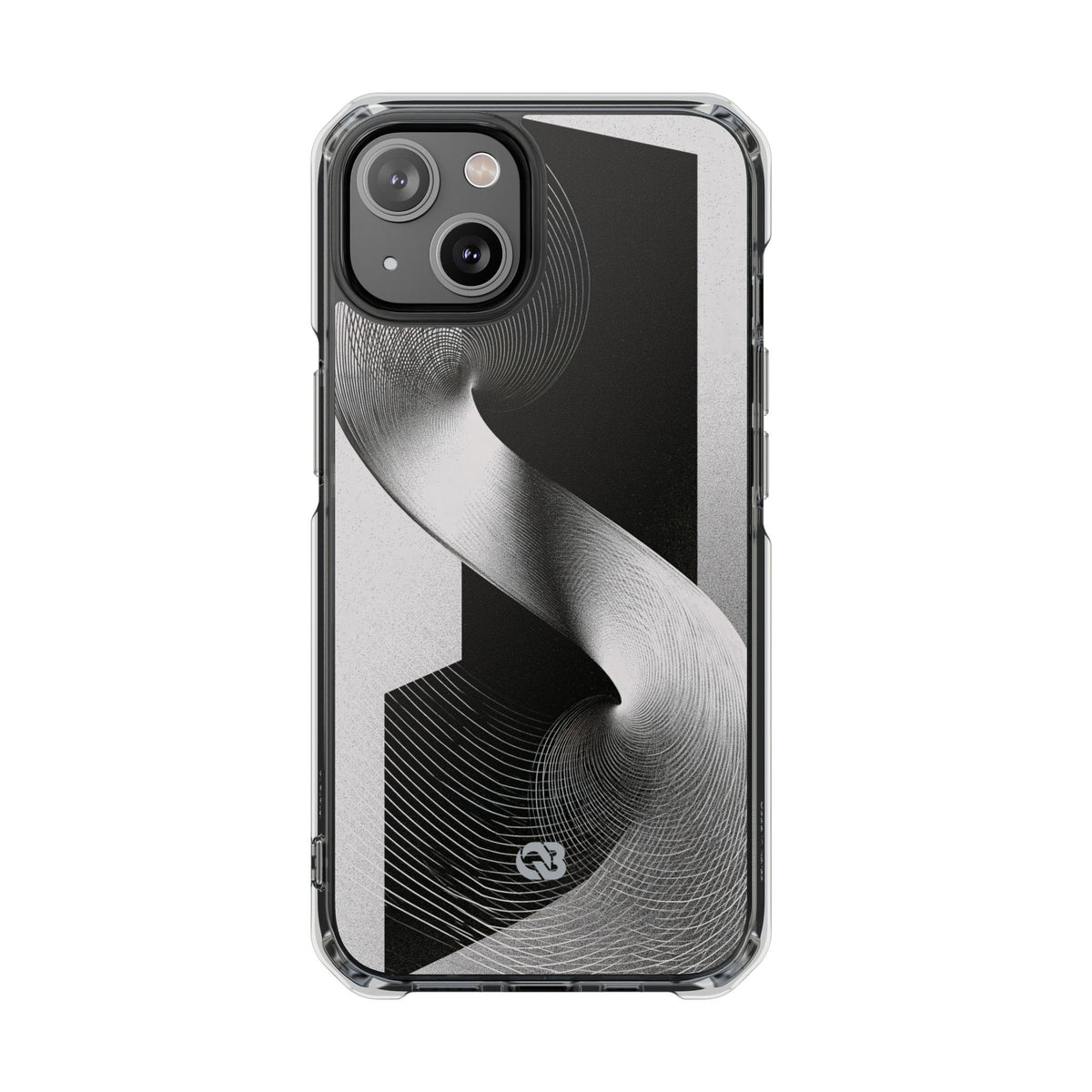 Grey Impact MagSafe Phone Case for iPhone - Obsidian Moiré Wave
