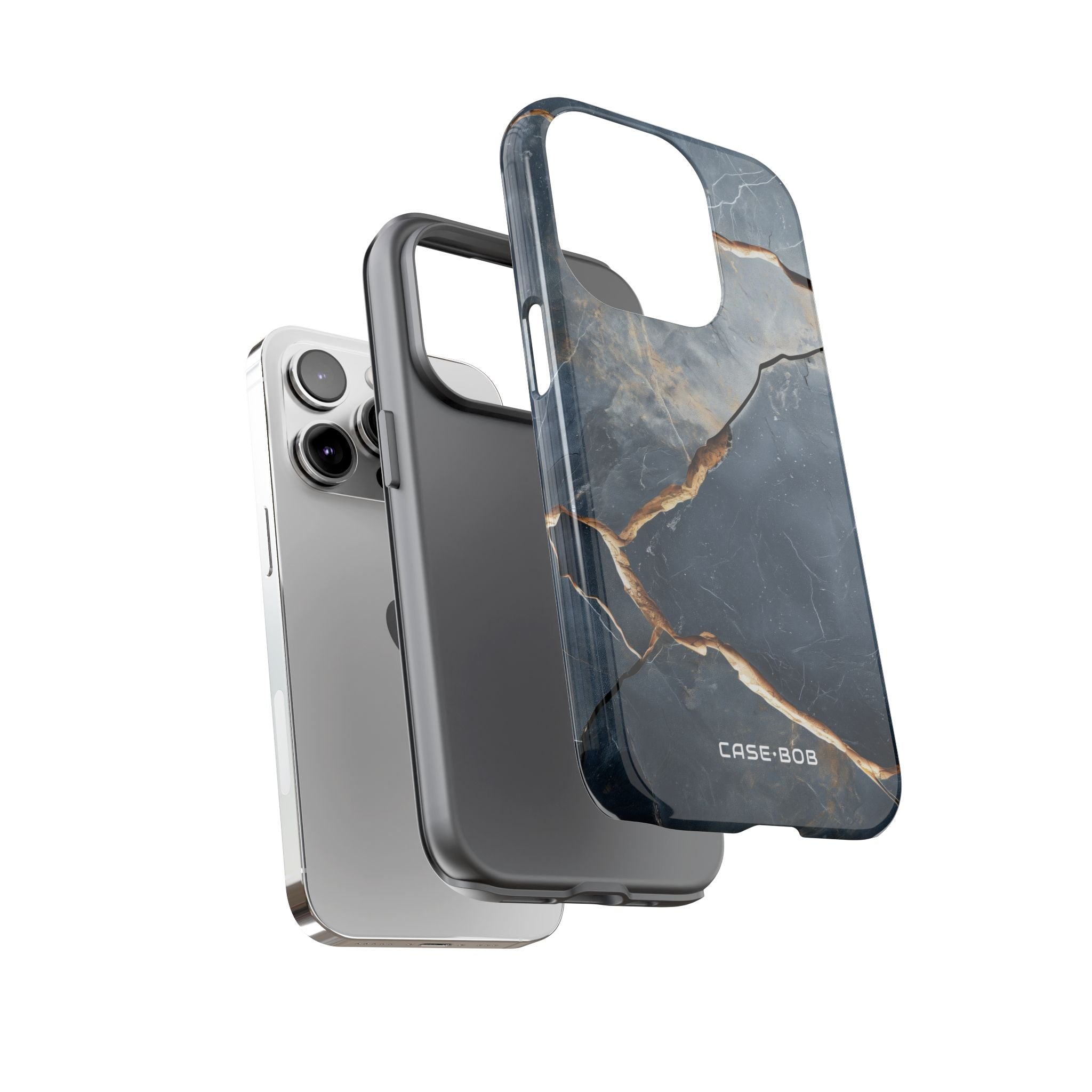 Jagged Vein Navy iPhone 14 Pro Case - Tough