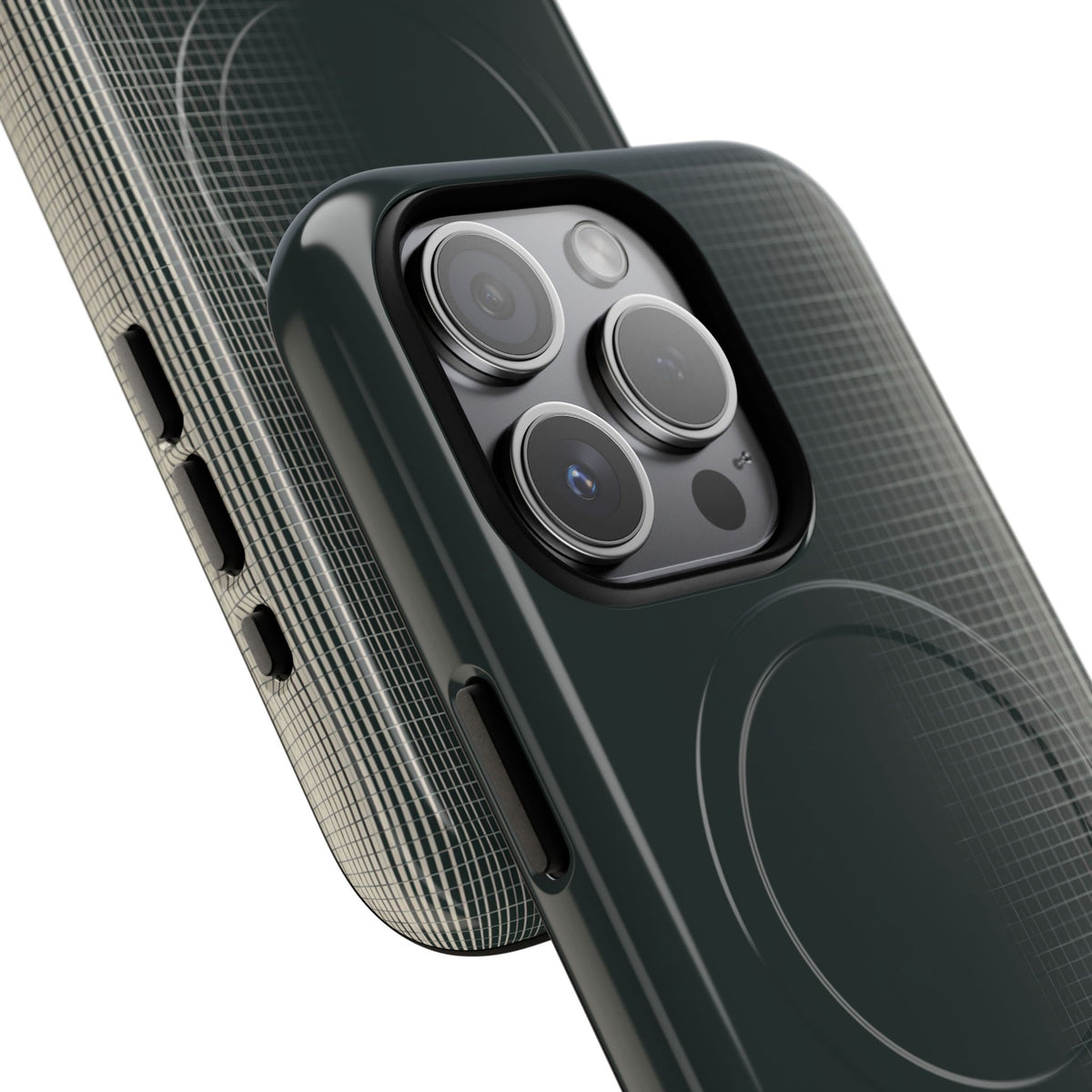 Grey Tough 2.0 Magsafe Phone Case for iPhone - Charcoal Tech Grid