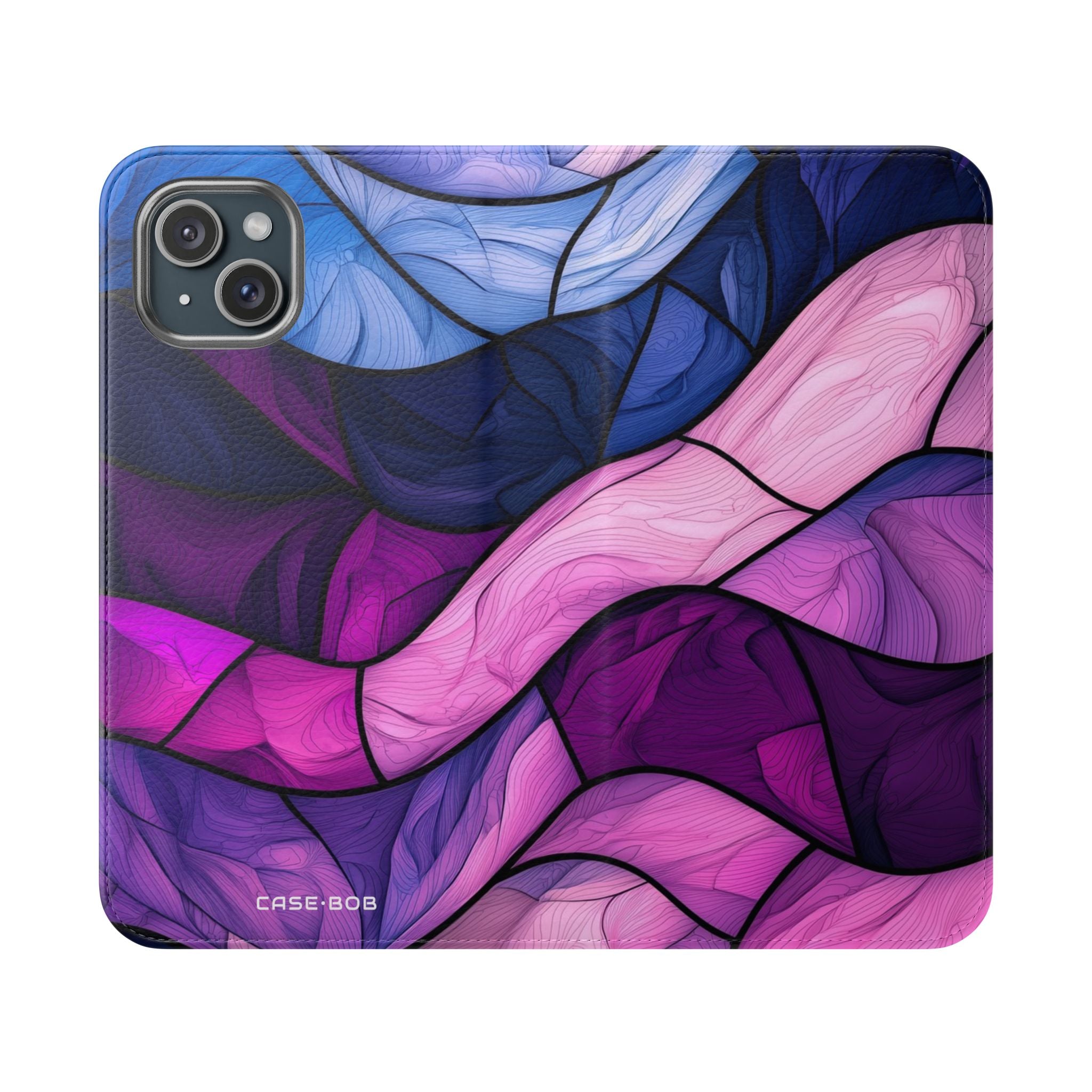 Purple Wavewood - iPhone 15 Plus Case - Wallet
