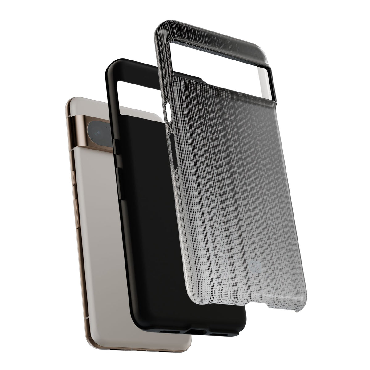 Grey Tough Phone Case for Google Pixel - Static Vertical Dither