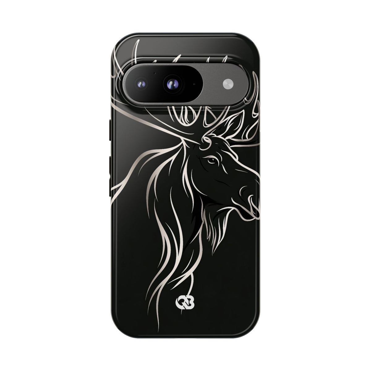 Nordic Moose Contour · Tough Phone Case for Pixel · Black