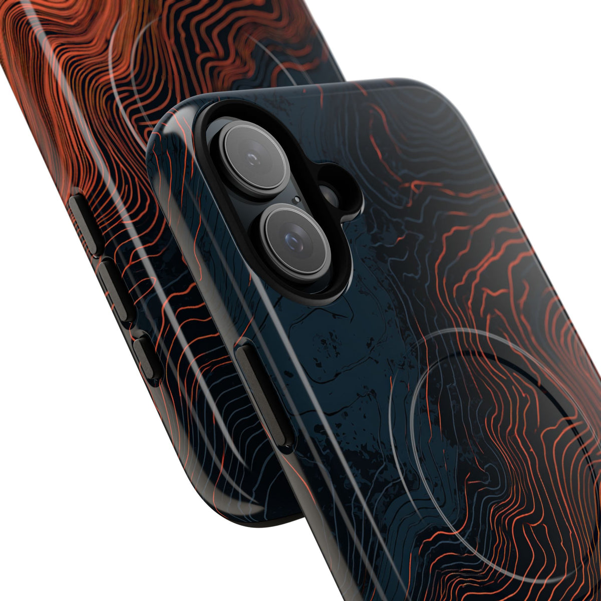Black Tough 2.0 Magsafe Phone Case for iPhone - Volcanic Basalt Map