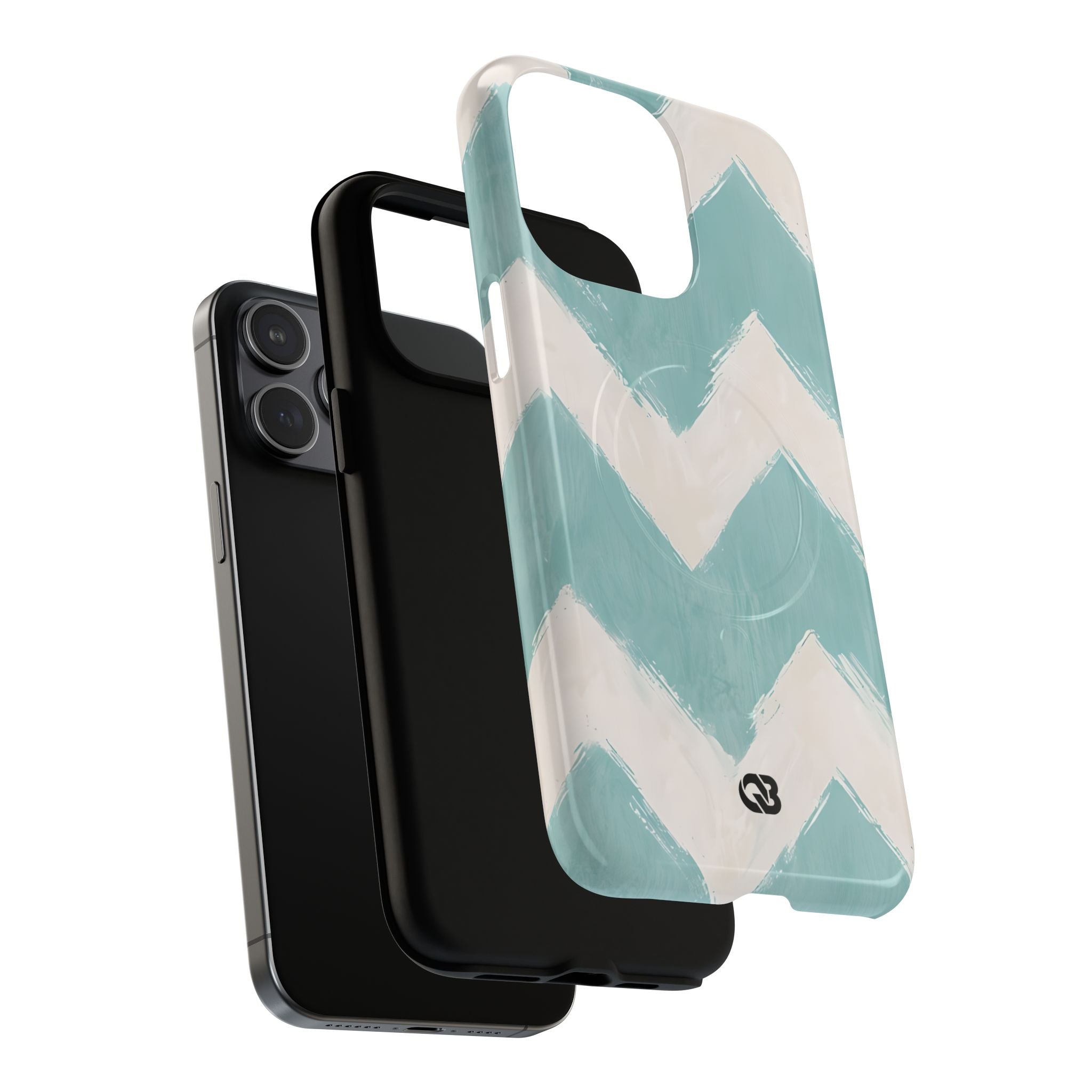 Teal Painted Chevron · Tough+ Phone Case for iPhone · Magsafe