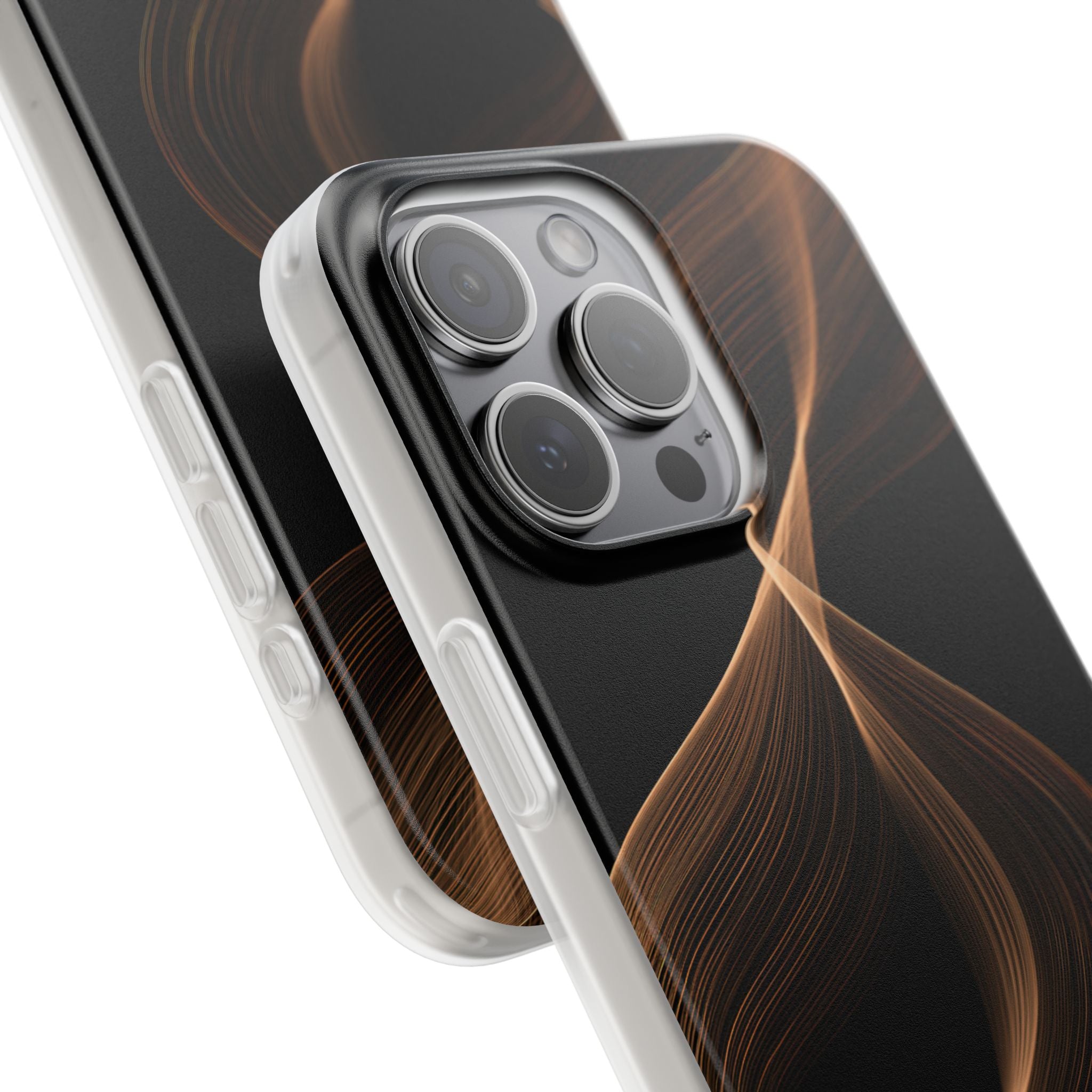 Brown Lite Phone Case for iPhone - Copper Silk Wave