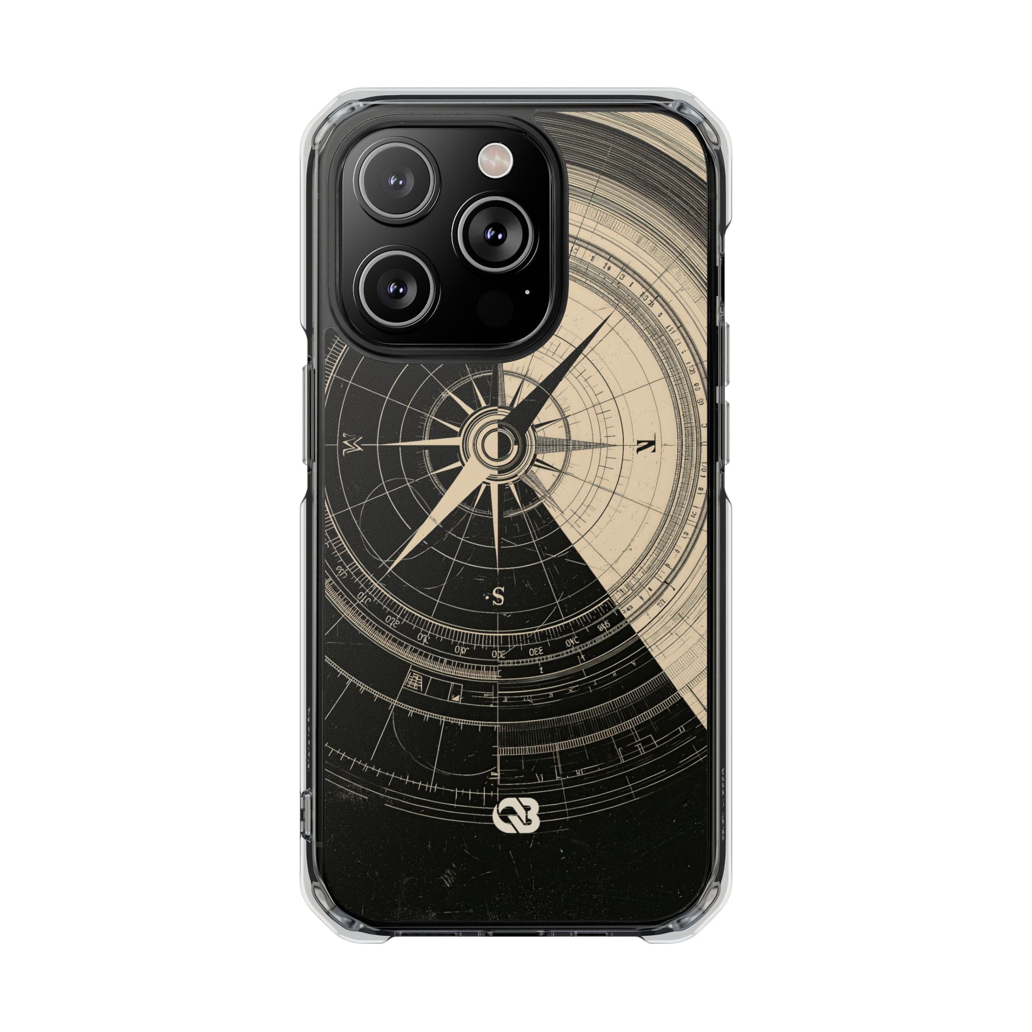 Beige Impact MagSafe Phone Case for iPhone - Obsidian Nautical Blueprint