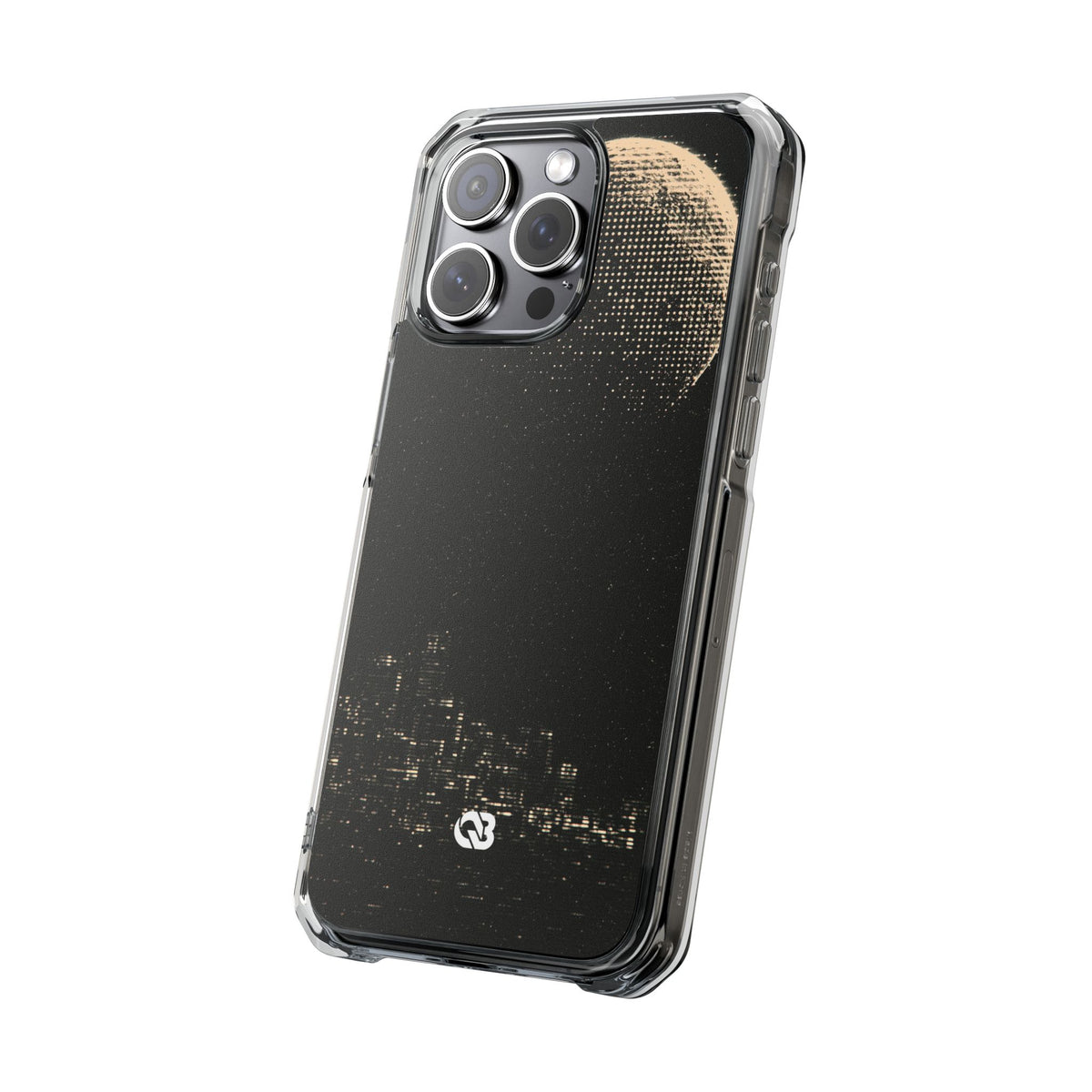 Lunar Metropolis Nocturne · Clear Impact Magnetic Phone Case for iPhone · Black