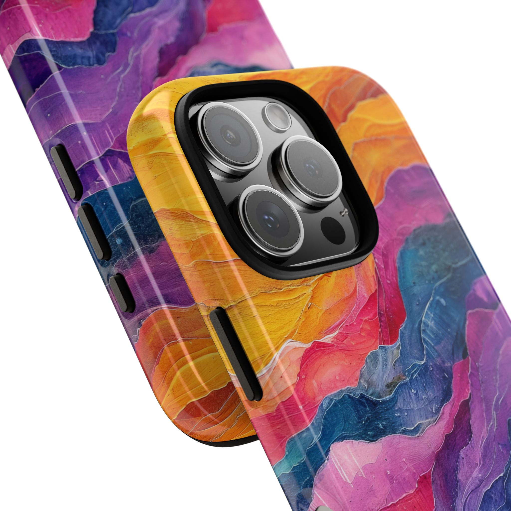 Layered Waves Orange iPhone 16 Pro Case - Tough