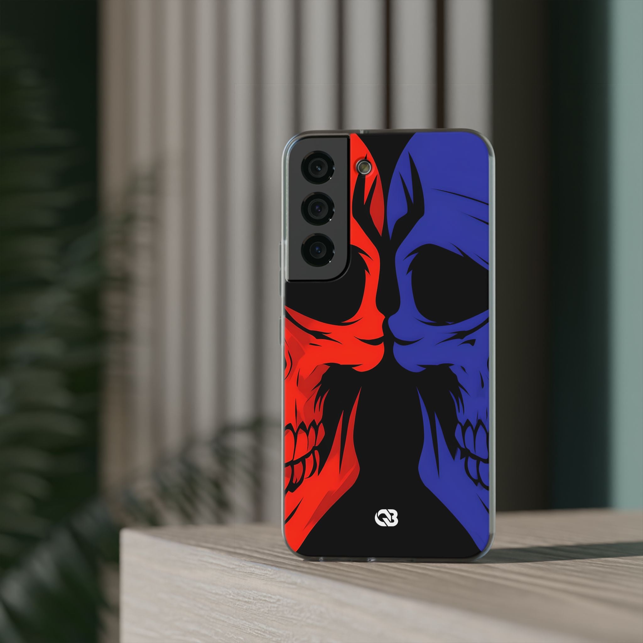 Crimson Cobalt Skulls · Soft Phone Case for Samsung