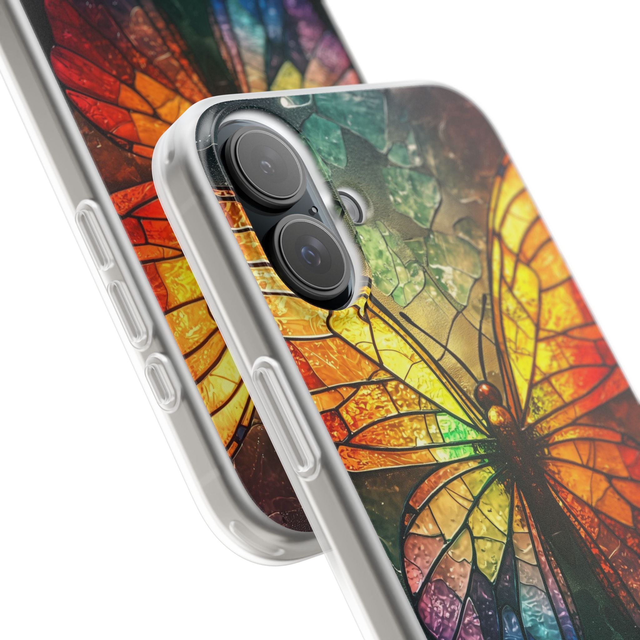 Stained Glass Butterfly iPhone 16 Plus Case - Soft