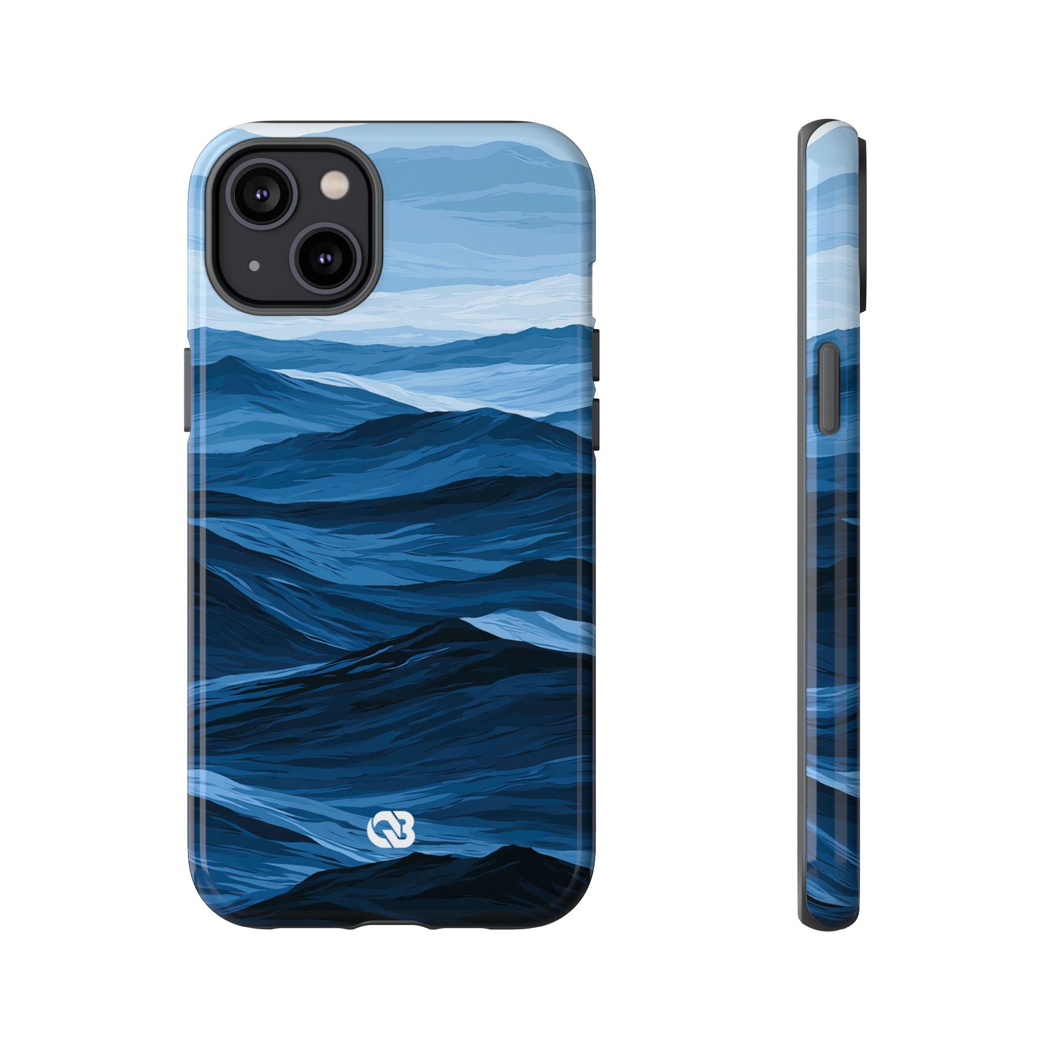 Blue Tough Phone Case for iPhone - Cobalt Ridge Tides