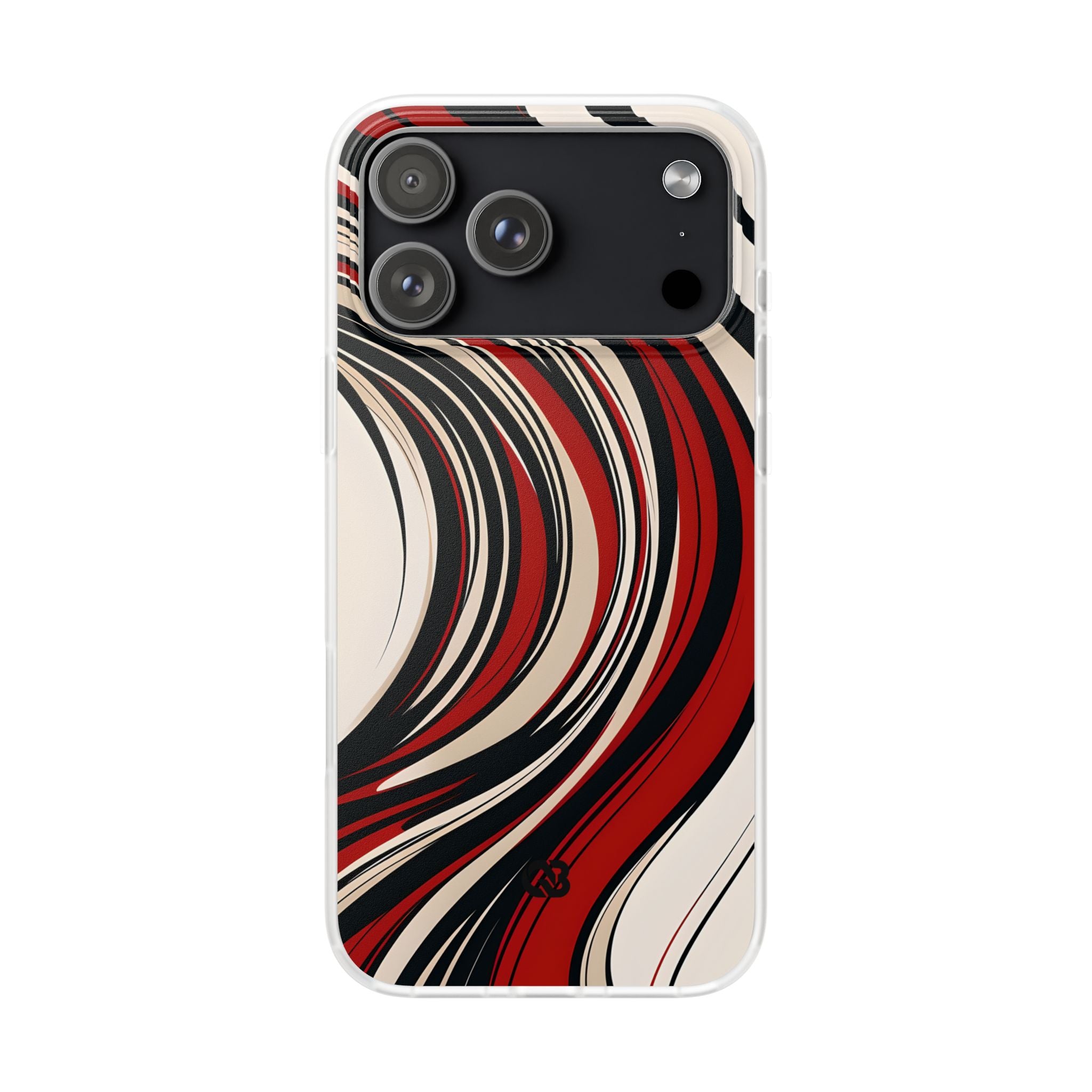 Crimson Flow Waves · Soft Phone Case for iPhone