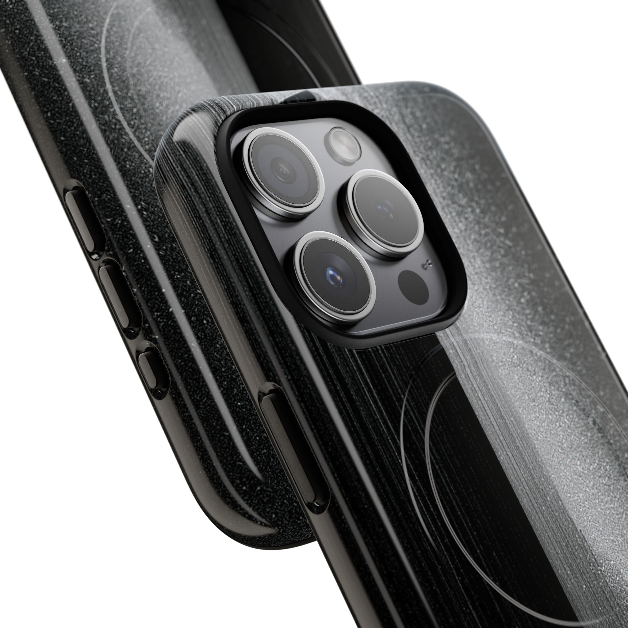 Black Tough 2.0 Magsafe Phone Case for iPhone - Brutalist Pixel Monolith