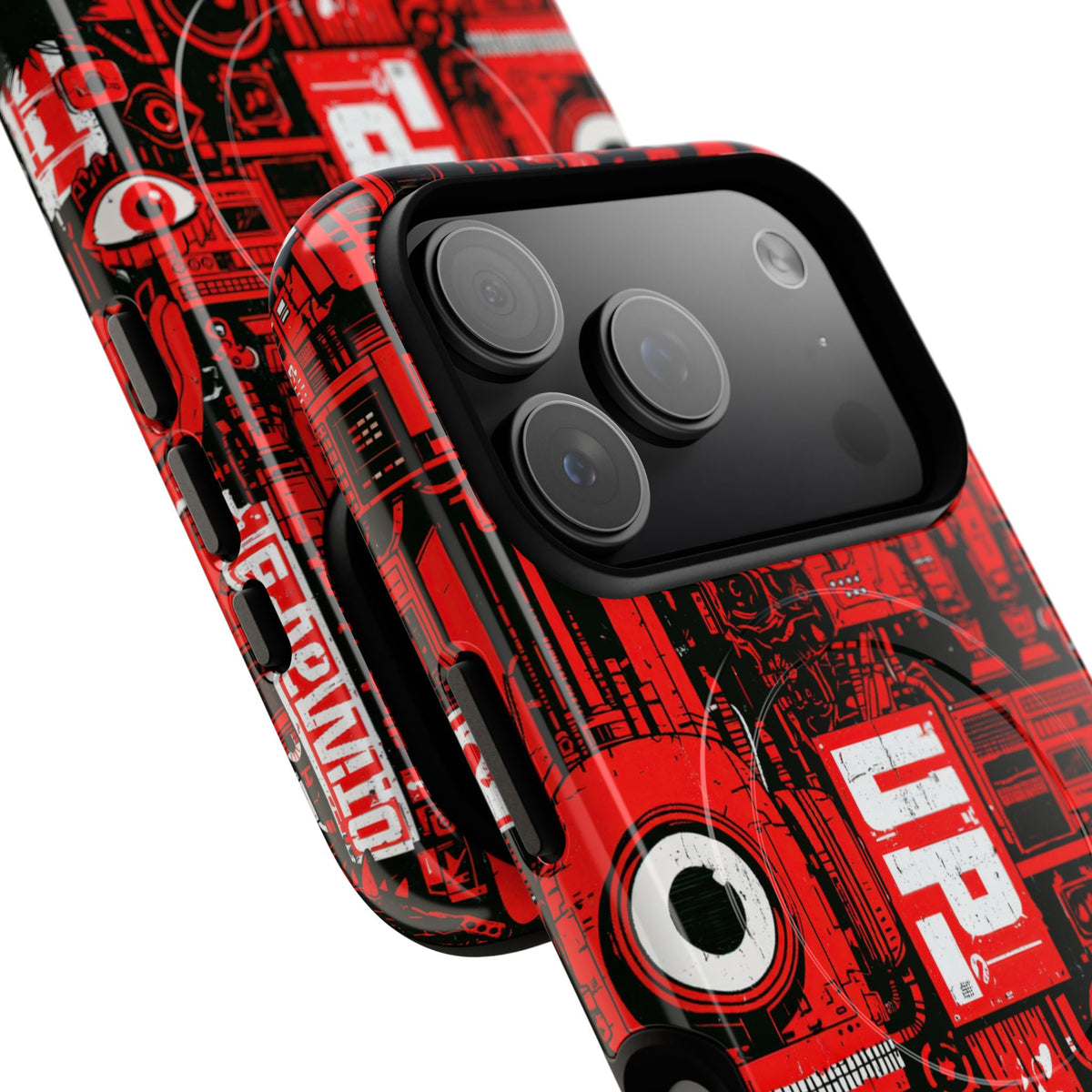 Neo Mecha Collage · Tough 2.0 Magnetic Phone Case for iPhone · Red