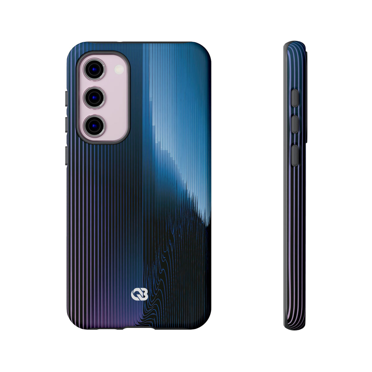 Blue Tough Phone Case for Samsung - Indigo Distortion Wave