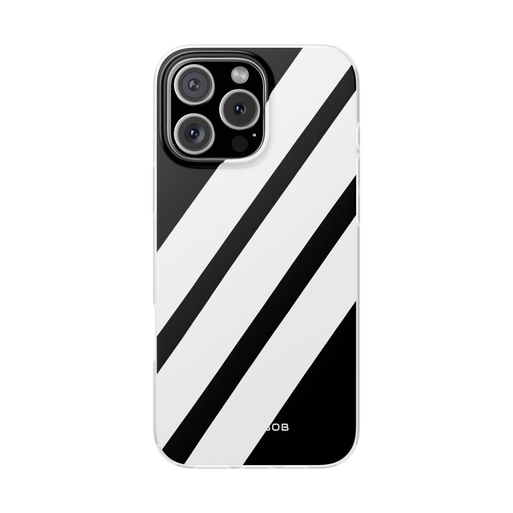 Diagonale Streifen Noir iPhone 16 Pro Max Case - Soft
