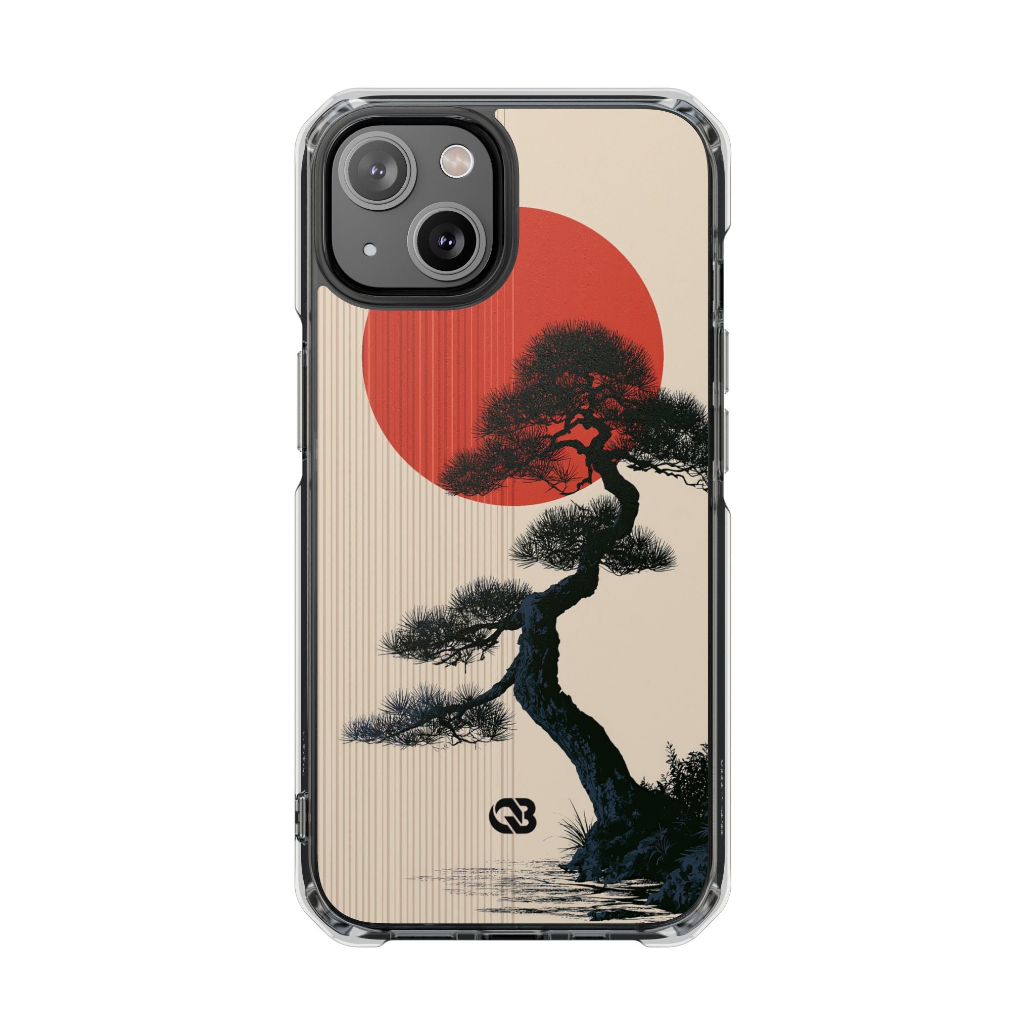 Beige Impact MagSafe Phone Case for iPhone - Kyoto Crimson Pine