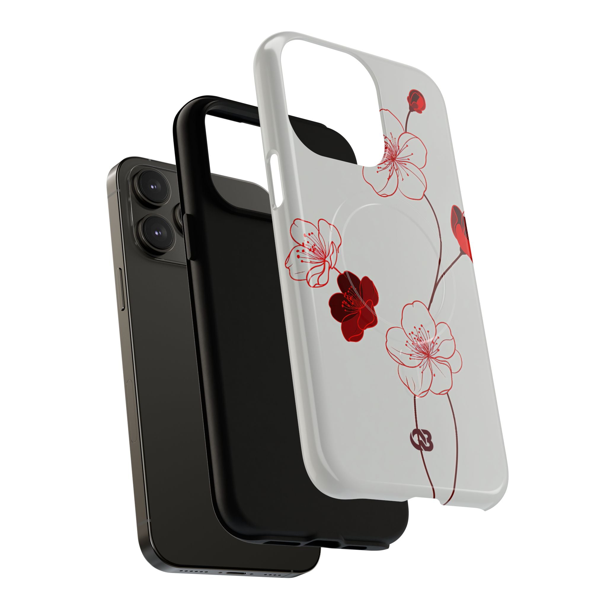 Red Tough 2.0 Magsafe Phone Case for iPhone - Kyoto Ember Bloom