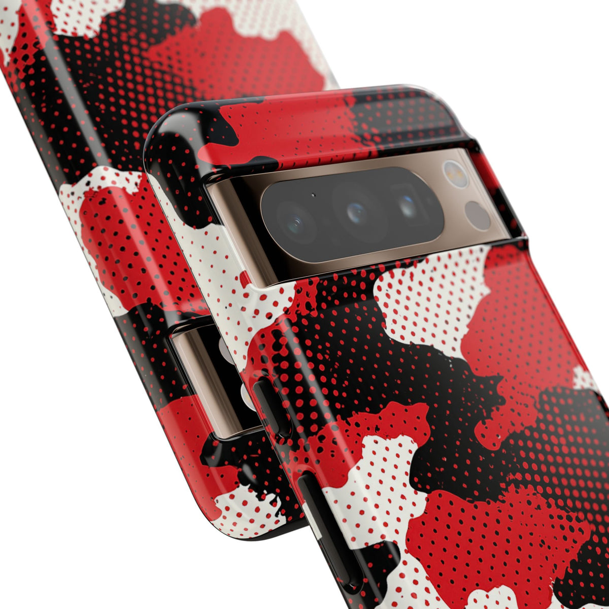 Crimson Halftone Camo · Tough Phone Case for Pixel · Red