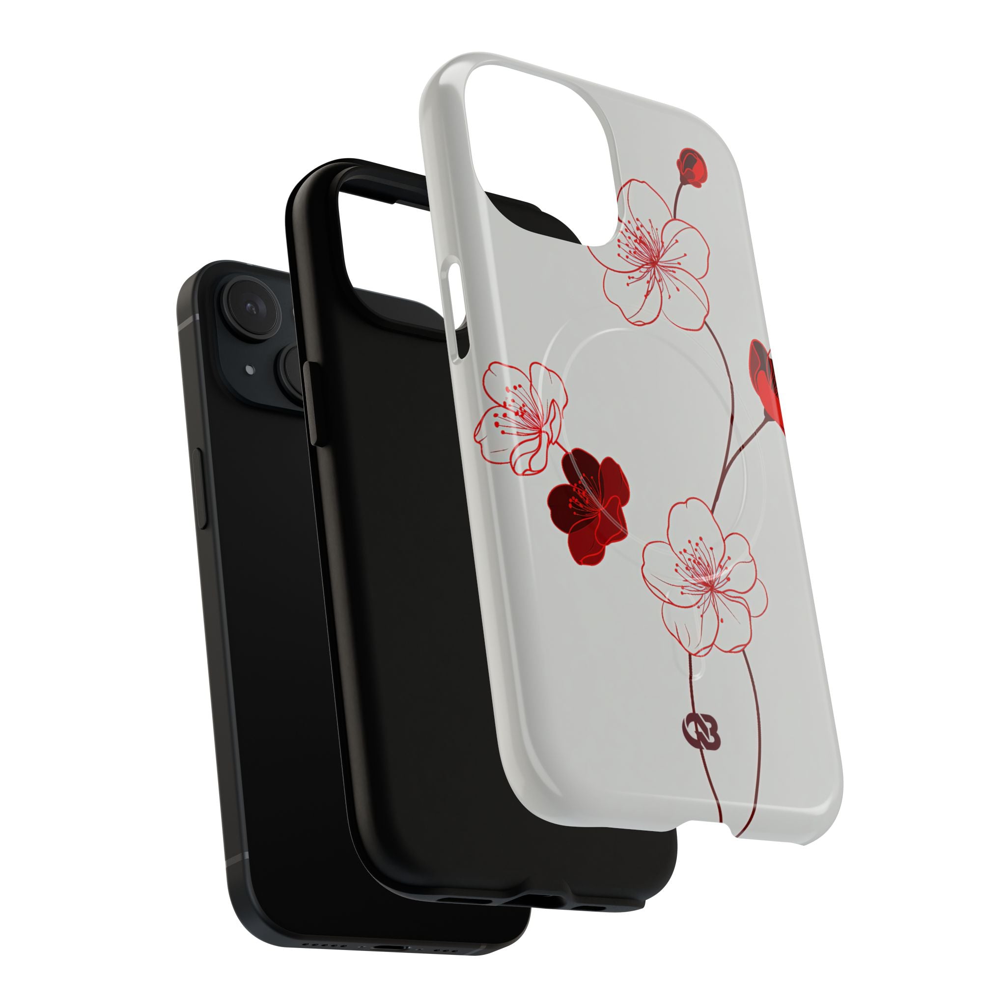 Red Tough 2.0 Magsafe Phone Case for iPhone - Kyoto Ember Bloom