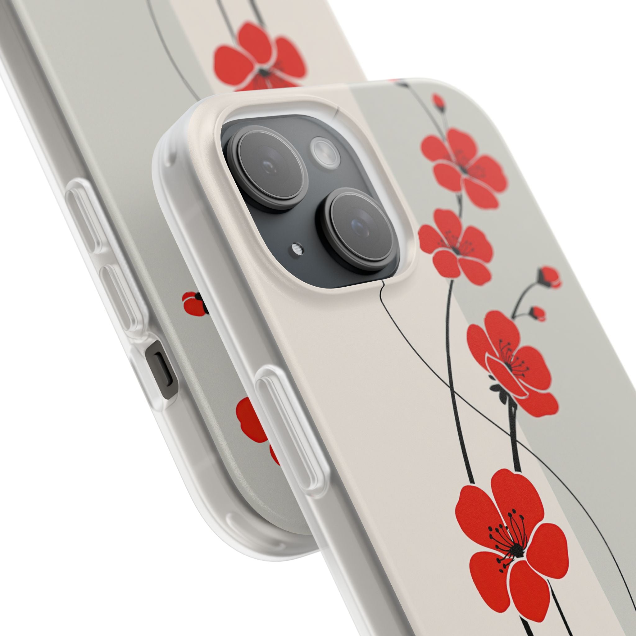 Red Lite Phone Case for iPhone - Crimson Plum Ink