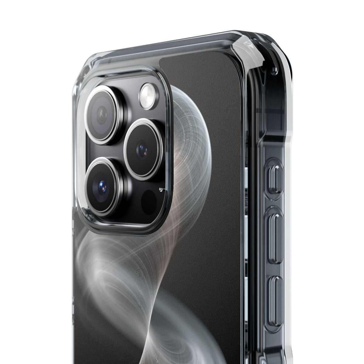 Luminous Vortex · Clear Impact Magnetic Phone Case for iPhone · Black