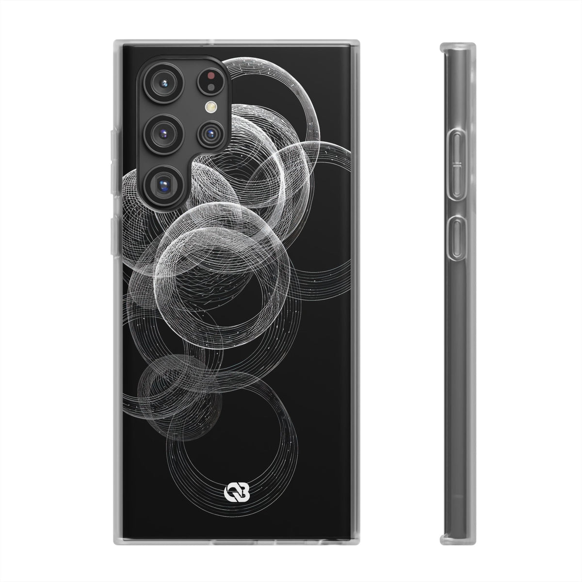 Black Lite Phone Case for Samsung - Kinetic Wireframe Orbit
