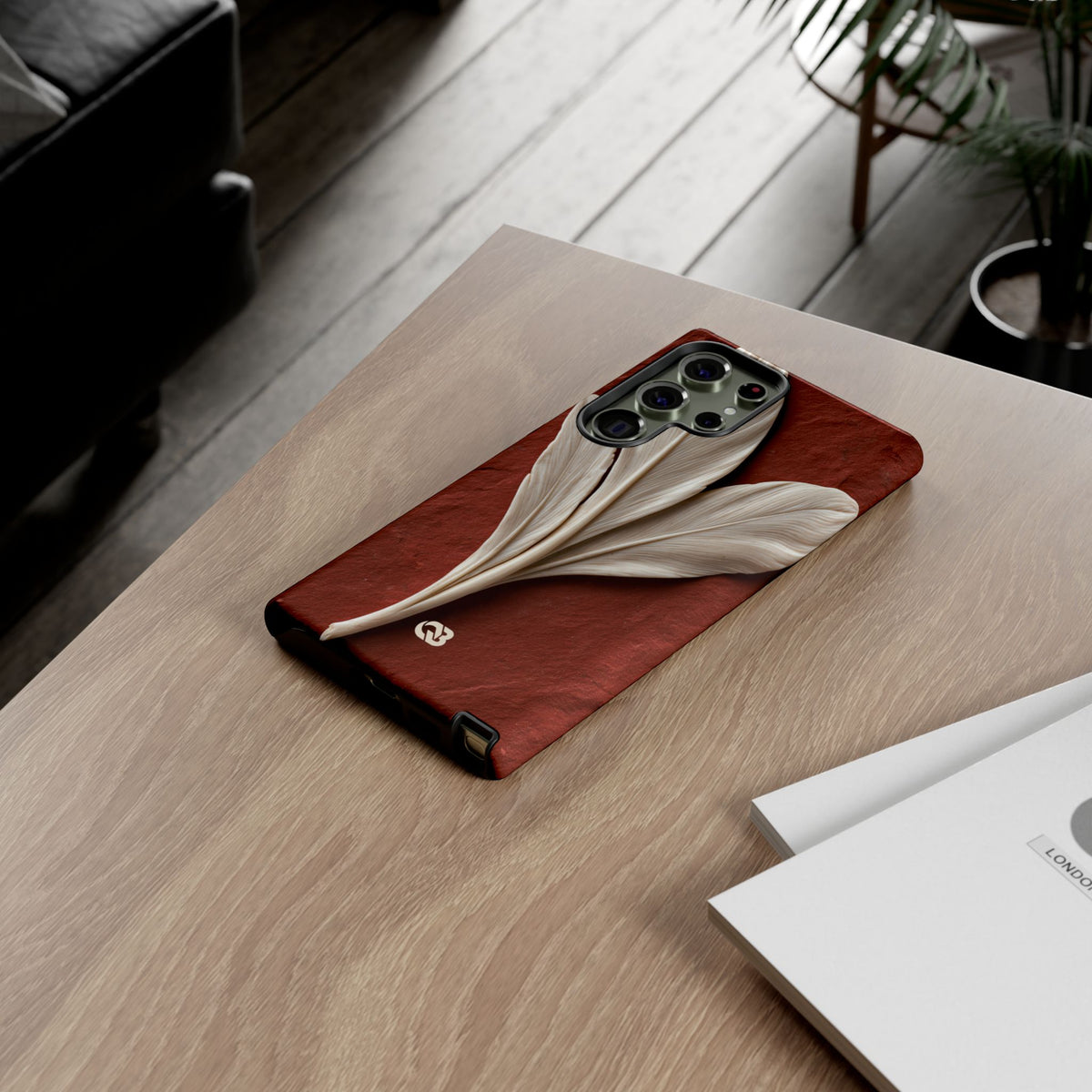Carved Ivory Plume · Tough Phone Case for Samsung · Red
